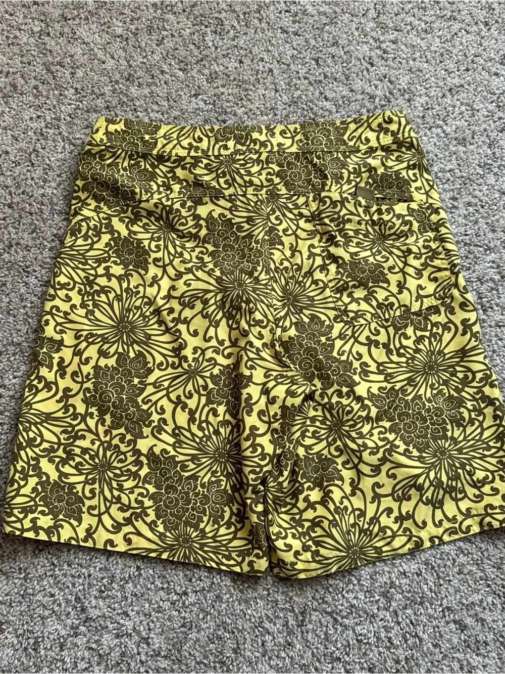 Vintage ACE Board Shorts Mens Yellow Floral Swim Trunks Y2K Outdoor Surf 32